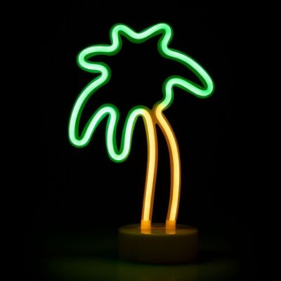 Two-tone neon with base, Palm tree design. Multicolored