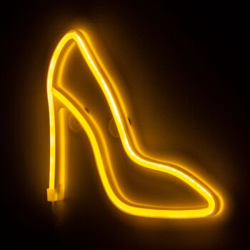 Pendentif jaune chaud néon, design High Heel Shoe. Jaune 2