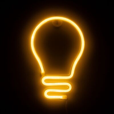 Design giallo caldo della lampadina al neon. Giallo