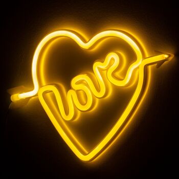 Pendentif jaune fluo design Heart Love. Jaune 2