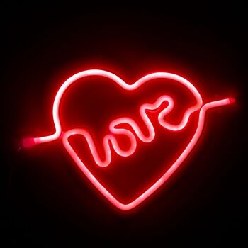 Pendentif rouge fluo design Heart Love. Rouge 1