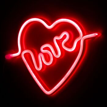 Pendentif rouge fluo design Heart Love. Rouge 2