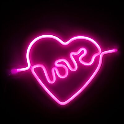 Neon fuchsia pendant Heart Love design. Fuchsia