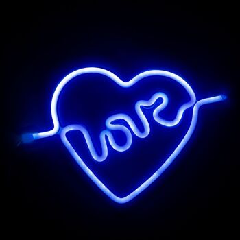 Pendentif bleu fluo design Heart Love. Bleu 1