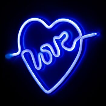 Pendentif bleu fluo design Heart Love. Bleu 2