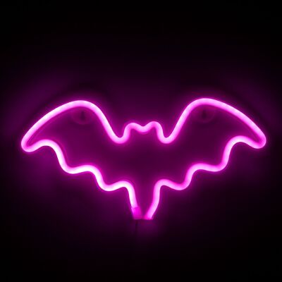 Pendentif néon fuchsia Design chauve-souris. Fuchsia