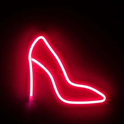 Ciondolo rosso neon, design scarpa con tacco alto. Rosso