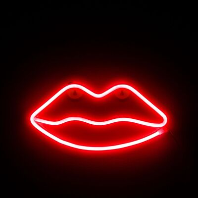 Neon pendant red Lips design. Red
