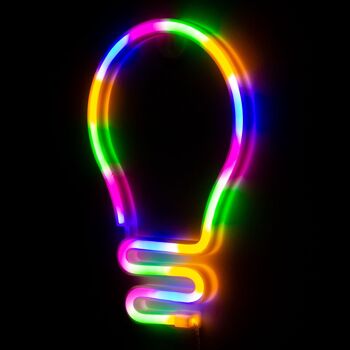Conception d'ampoule au néon suspendue multicolore. Multicolore 2