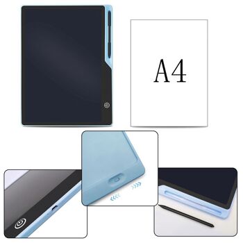 Tablette de dessin et d'écriture LCD 16 pouces. Portable, avec verrou d'effacement et batterie rechargeable. Le noir