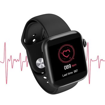 U68 Smartwatch avec notifications Apps, tensiomètre, O2 en mode sang et multisport. Le noir 2