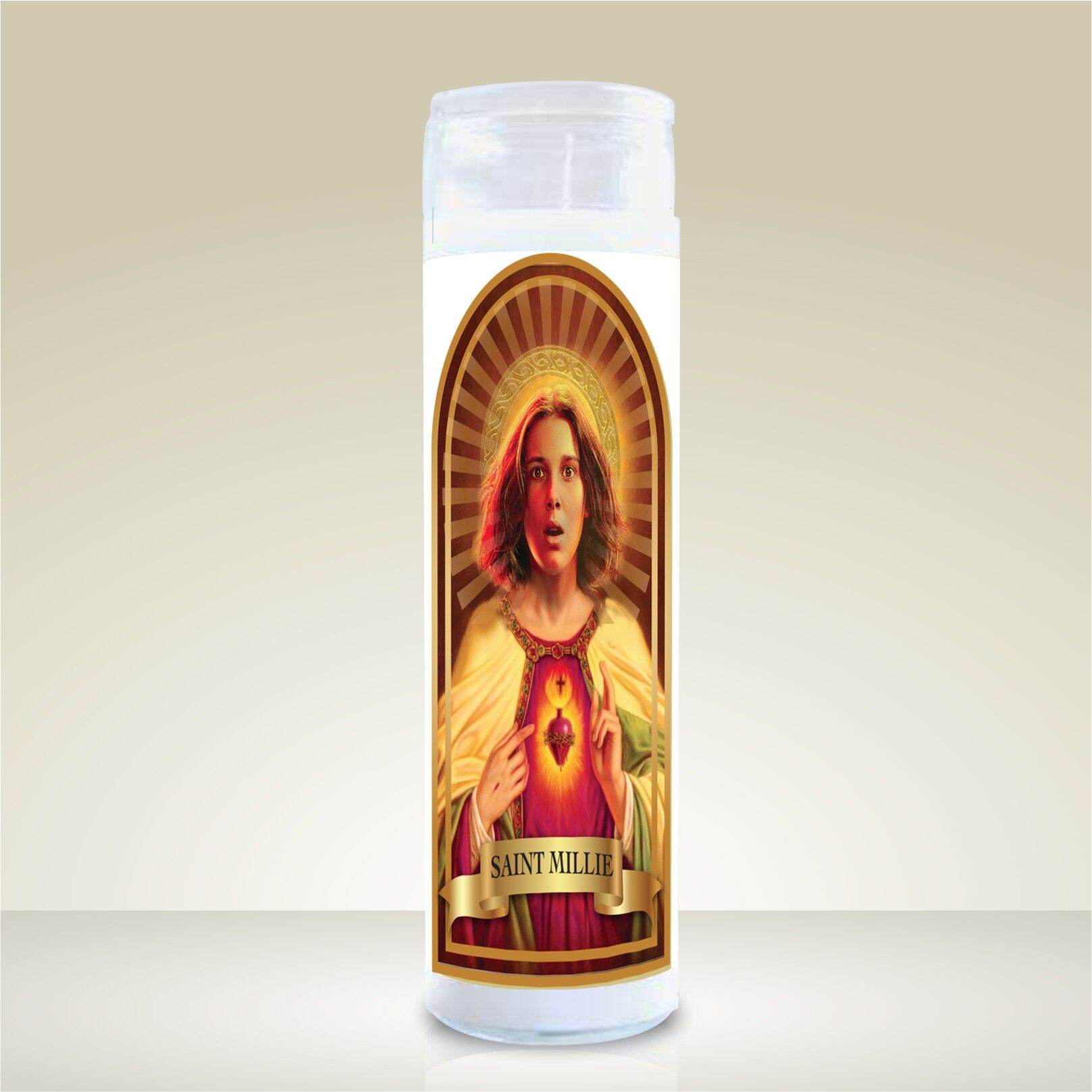 ¡¡NUEVO!! Vela de oración de celebridades de St Millie Bobby Brown, velas de Jesús de celebridades, regalo de cumpleaños