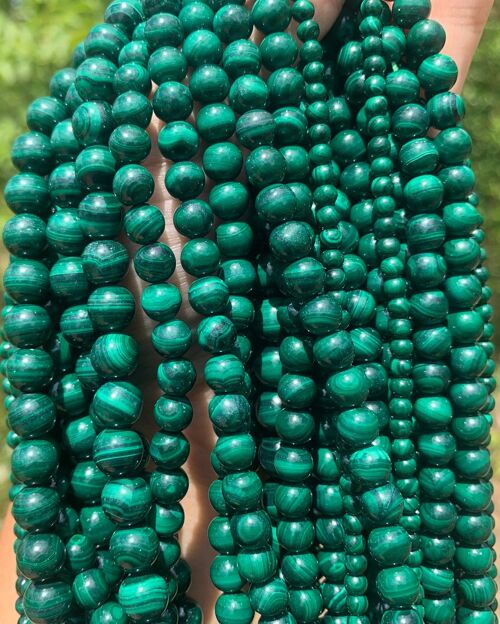 Perles en malachite entre 4 et 8mm - 4mm