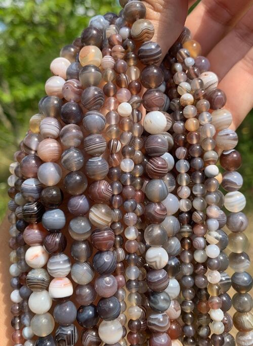 Perles en agate du Botswana entre 4 et 8mm - 4mm