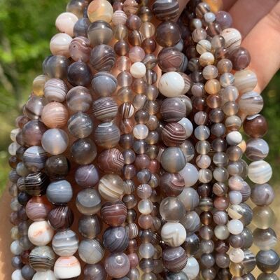 Perles en agate du Botswana entre 4 et 8mm - 4mm