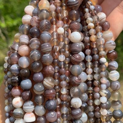 Perles en agate du Botswana entre 4 et 8mm - 8mm