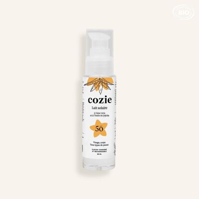 Cozie - Lait solaire SPF 50 à l’aloe vera et à l’huile de jojoba 50ml