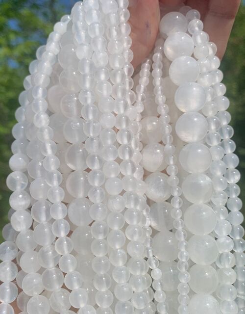 Perles en calcite translucide entre 4 et 12mm - 4mm