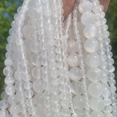 Perles en calcite translucide entre 4 et 12mm - 4mm