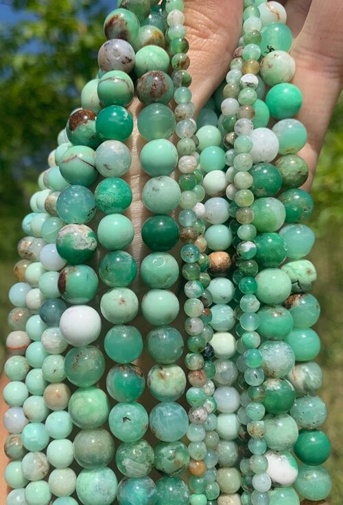 Perles en chrysoprase entre 4 et 10mm - 10mm