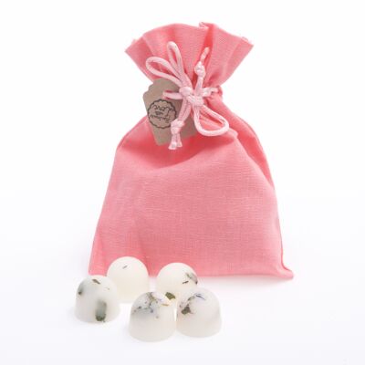 Apple Scented Natural Wax Melts in Pink Linen Bag of 10 each
