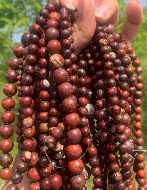 Perles en jaspe bréchique entre 4 et 12mm - 4mm