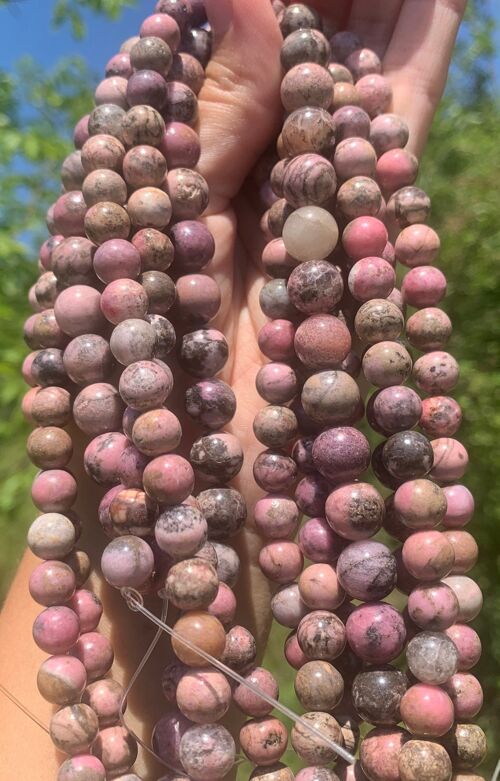 Perles en rhodonite entre 8 et 10mm - 8mm