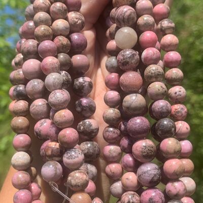 Perles en rhodonite entre 8 et 10mm - 8mm