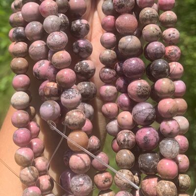 Perles en rhodonite entre 8 et 10mm - 8mm