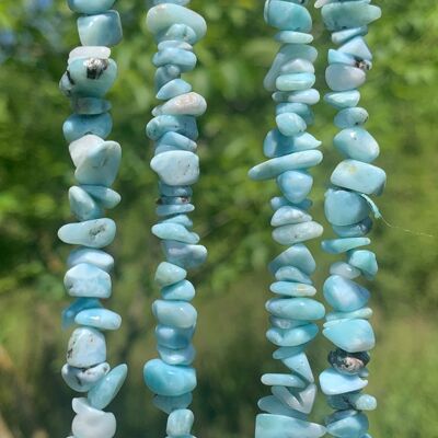 Perles en larimar, forme chips