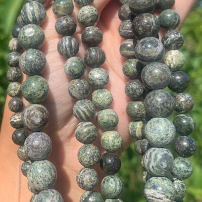 Perles en chrysotile serpentine entre 6 et 10mm - 8mm