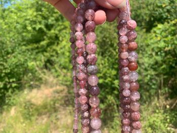 Perles en quartz avec inclusions de piémontite entre 6 et 10mm QPT - 10mm 2