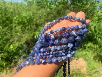 Perles en sodalite, forme diamant entre 6 et 12mm - 6mm 4