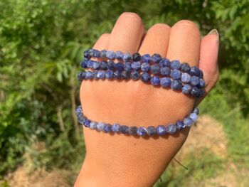 Perles en sodalite, forme diamant entre 6 et 12mm - 6mm 10