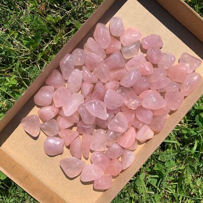 Quartz rose, pierre roulée - Lot de 5 pierres