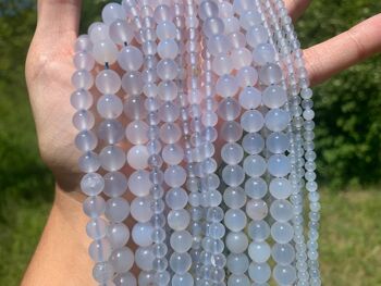 Perles en calcédoine bleue CD, entre 4 et 10mm - 4mm 6