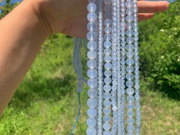 Perles en calcédoine bleue CU, entre 4 et 10mm - 10mm 4
