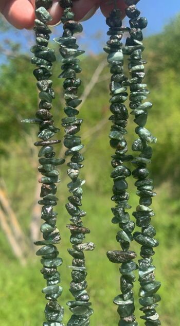 Perles en séraphinite, forme chips