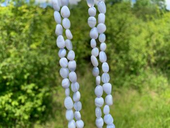 Perles en agate blue lace, forme petit galet 7
