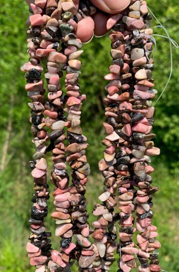 Perles en rhodonite, forme chips 1