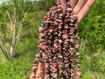 Perles en rhodonite, forme chips 3