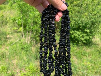 Perles en obsidienne oeil céleste (arc-en-ciel), forme chips 4