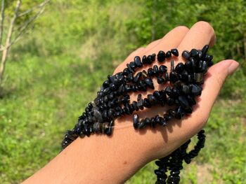 Perles en obsidienne oeil céleste (arc-en-ciel), forme chips 5