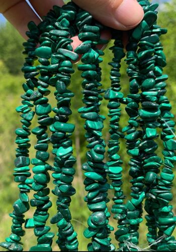 Perles en malachite, forme chips 1