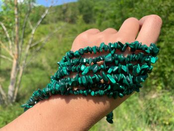 Perles en malachite, forme chips 4