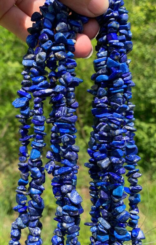 Perles en lapis-lazuli, forme chips