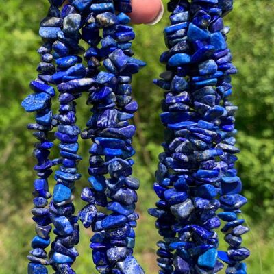 Perles en lapis-lazuli, forme chips