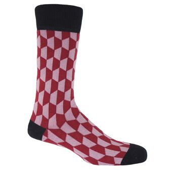 Chaussettes homme Optwocal rouge 1