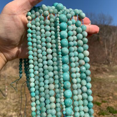 Perles en amazonite entre 4 et 12mm AU - 4mm