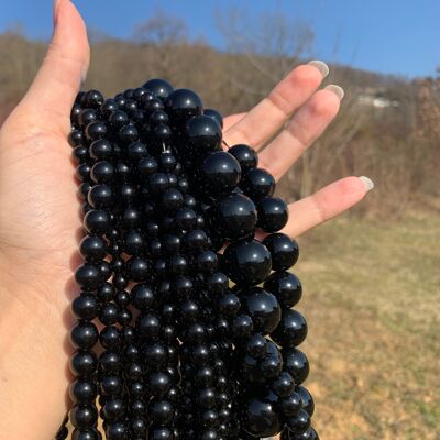 Perles en obsidienne noire entre 6 et 18mm - 6mm